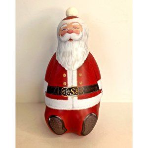 The Silver Crane Christmas Santa Shaped Tin Canister Collectible Gift Package Bo